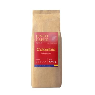 Kофе в зернах JUSTO Caffe Colombia, 1 кг.