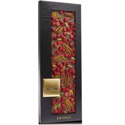 Молочный шоколад ChocoMe MG110, Орех пекан, ягоды красной смородины, фисташки Бронте, 110 г Молочный шоколад ChocoMe MG110, Орех пекан, ягоды красной смородины, фисташки Бронте, 110 г