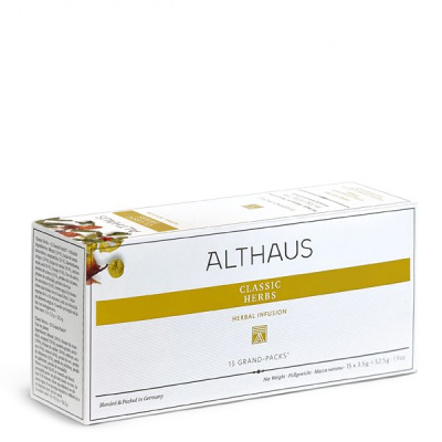 Чай травяной Althaus Classic Herbs пакетики для чайника 15x3,5гр. Чай травяной Althaus Classic Herbs пакетики для чайника 15x3,5гр.