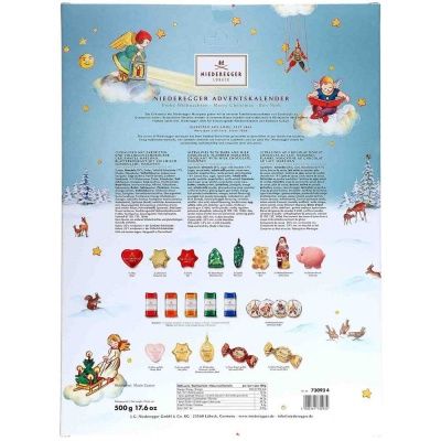 Niederegger Рождественский календарь Дед Мороз, 500 гр.